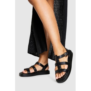 Breite Passform Klobige Sandalen - Black - 38, Black