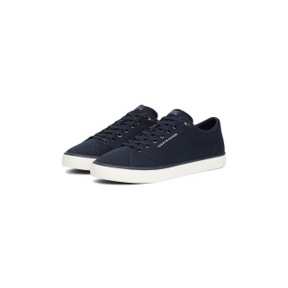 Tommy Hilfiger Sneaker "TH HI VULC LOW CORE CANVAS", Freizeitschuh, Halbschuh, Schnürer mit weich gepolstertem Schaftrand