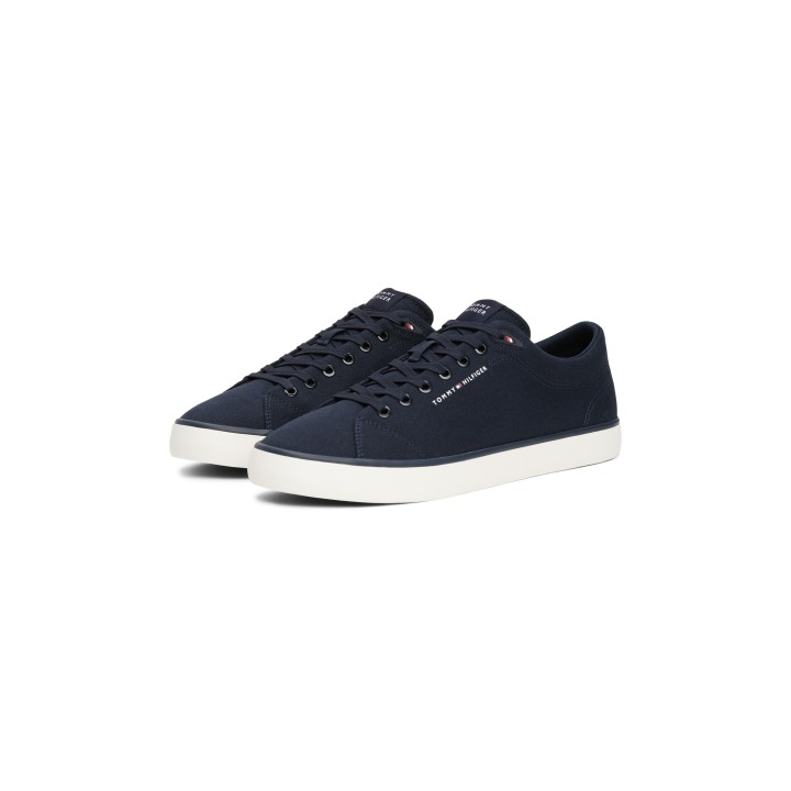 Tommy Hilfiger Sneaker "TH HI VULC LOW CORE CANVAS", Freizeitschuh, Halbschuh, Schnürer mit weich gepolstertem Schaftrand