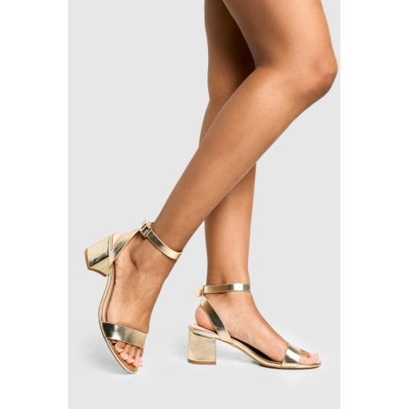 Breite Passform Metallic-Heels Mit Tiefem Blockabsatz - Gold - 36, Gold