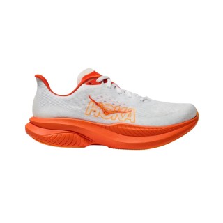 Hoka Mach 6 Schuhe Weiß Orange, Größe EU 41 1/3