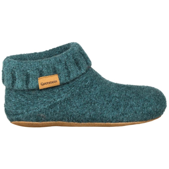 Gottstein Hausschuhe 'Knit Boot' grün melange, Gr. 42