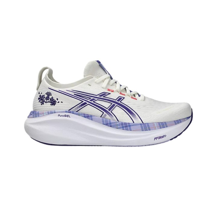 Asics Gel-Nimbus 27 by Eilish McColgan Weiß Lila SS25 Damen, Größe 39,5 - EUR