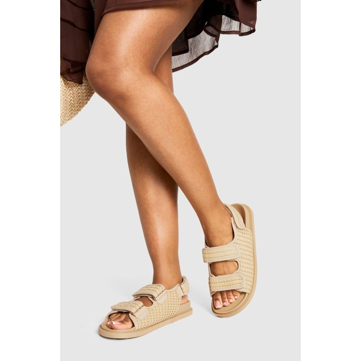 Klobige Dad-Sandalen Mit Doppelten Riemchen - Beige - 38, Beige