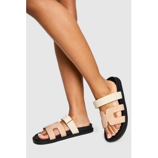 Kontrast Cut-Out Slides - Taupe - 38, Taupe