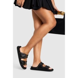Slides Mit Doppelten Riemen - Black - 38, Black