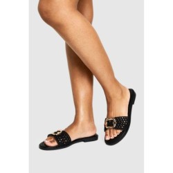 Gehäkelte Sandalen Mit Schnalle - Black - 38, Black