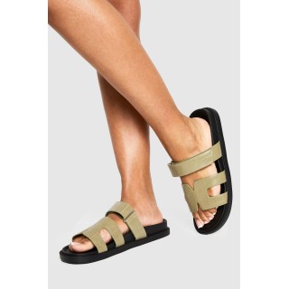 Kroko Cut-Out Slides - Olive - 38, Olive