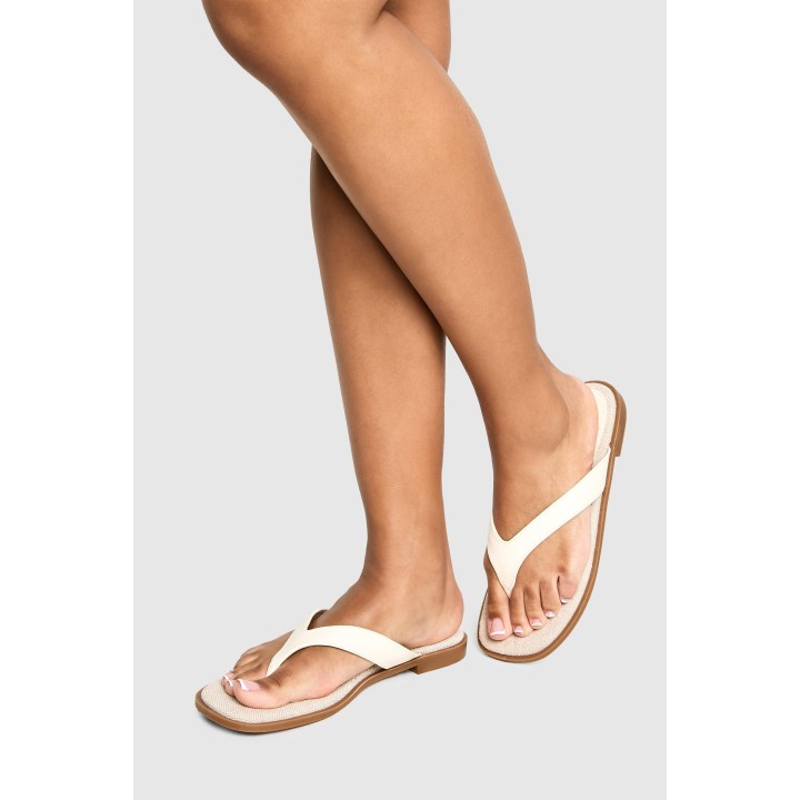 Flip-Flops Mit Klobigen Riemchen - Cream - 38, Cream