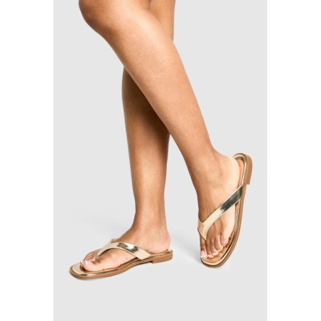 Flip-Flops Mit Klobigen Riemchen - Gold - 38, Gold