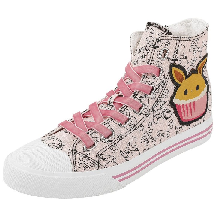 Pokémon - Gaming Sneaker high - Evoli - Cupcake - EU37 bis EU42 - für Damen - Größe EU37 - rosa/weiß  - EMP exklusives Mercha