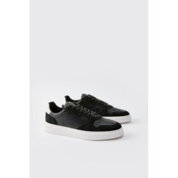 Schwarze Kontrast-Sneaker - 41, Schwarz