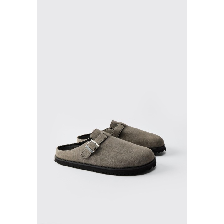 Mules mit Schnallen-Detail - Grau - 41, Grau