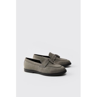 Loafer aus Wildlederimitat mit Quasten - Grau - 41, Grau