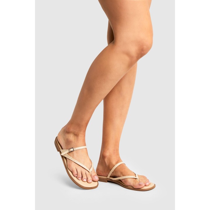 Sandalen Mit Doppelten Riemchen - Natural - 37, Natural