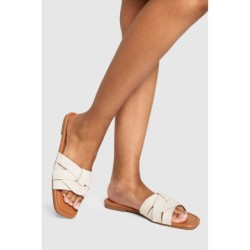 Breite Passform Basic Mules - Natural - 38, Natural