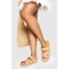 Breite Passform Bast-Slides Mit Cut-Out Detail - Beige - 39, Beige