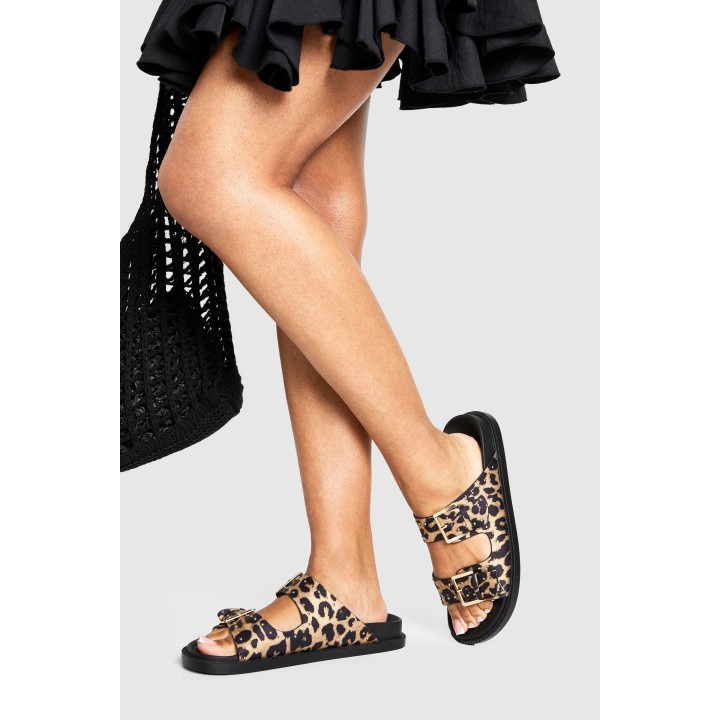 Leopardenprint Sandalen Mit Nieten - 38, Leopard