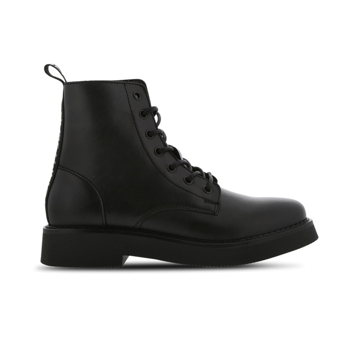 Tommy Jeans Lace Up Flat Damen Schuhe - Schwarz - Größe: 37 - Leder - Foot Locker