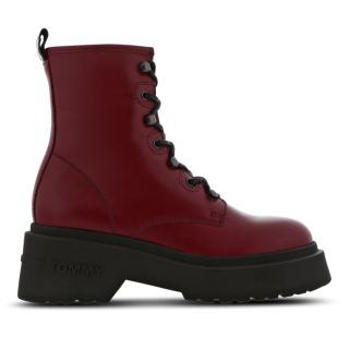 Tommy Jeans Lace Up Damen Schuhe - Rot - Größe: 36 - Leder - Foot Locker