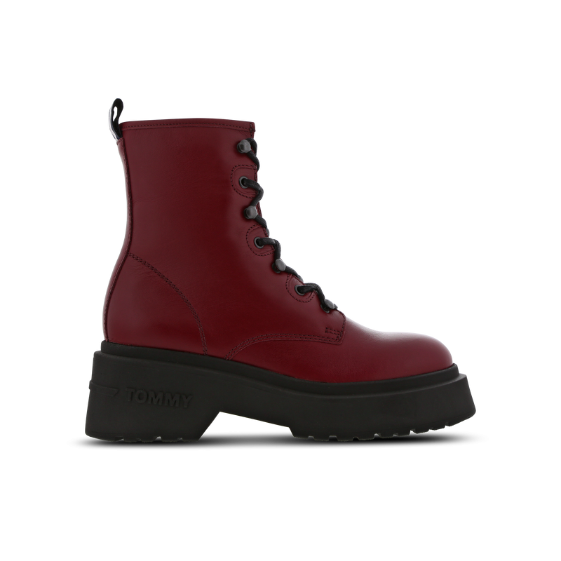 Tommy Jeans Lace Up Damen Schuhe - Rot - Größe: 36 - Leder - Foot Locker