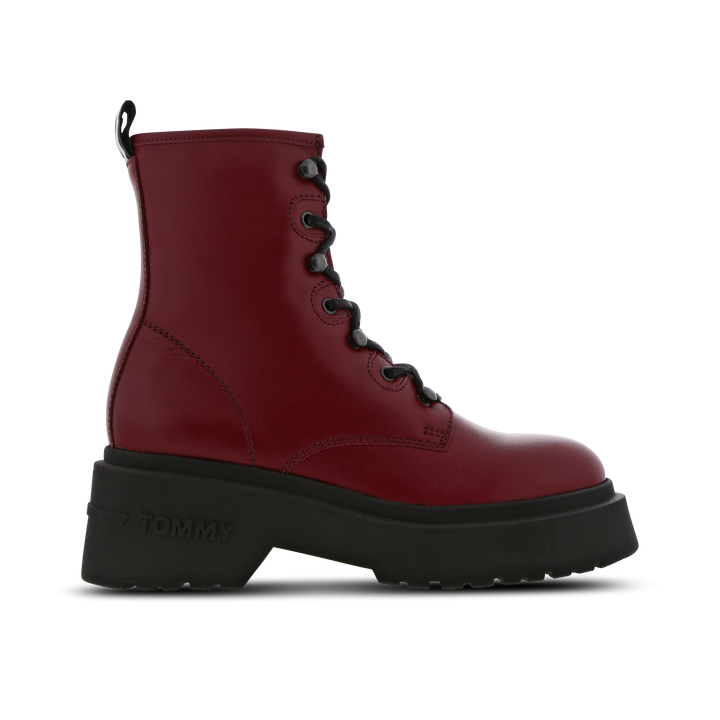 Tommy Jeans Lace Up Damen Schuhe - Rot - Größe: 36 - Leder - Foot Locker