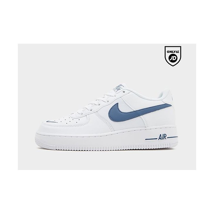 Nike Air Force 1 Embroidered Swoosh Junior - WHITE, WHITE