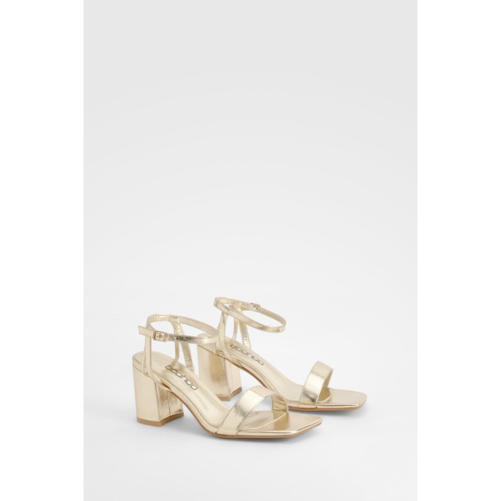 Eckige Heels Mit Blockabsatz - Gold - 38, Gold