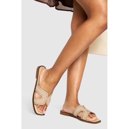 Bast-Sandalen Mit Cut-Out - Natural - 38, Natural