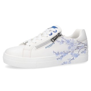 Dockers by Gerli Sneaker - EU39 bis EU42 - für Damen - Größe EU39 - weiß/blau