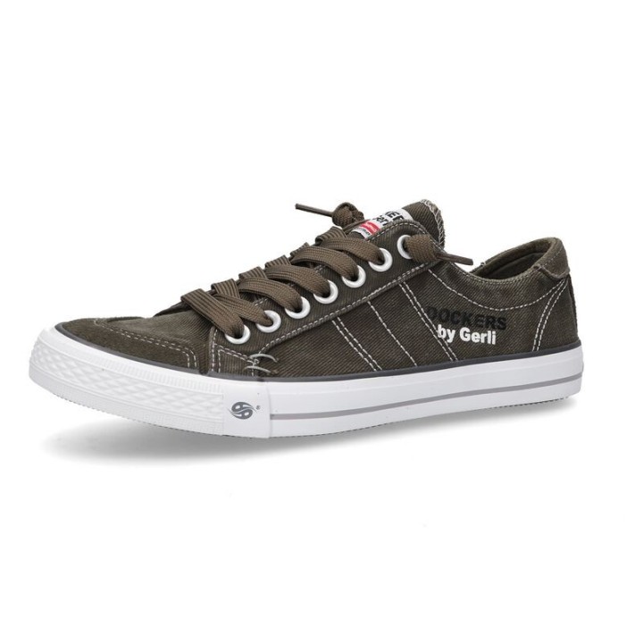 Dockers by Gerli Sneaker - Washed Canvas Sneaker Khaki - EU41 bis EU47 - für Männer - Größe EU41 - khaki