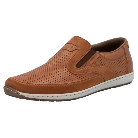 Rieker Slipper, Loafer, Schlupfschuh, seitliche Stretcheinsätze und Perforation