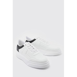 Smarte Sneaker aus Lederimitat - Schwarz - 43, Schwarz