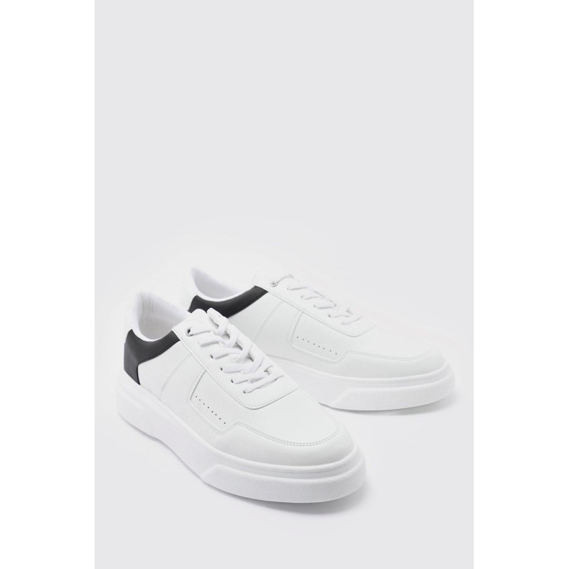 Smarte Sneaker aus Lederimitat - Schwarz - 43, Schwarz