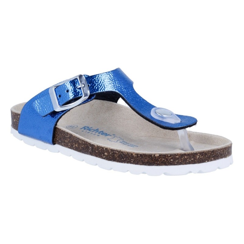 Richter Zehentrenner "Bio WMS: weit", Pantolette mit Metallic Look, Größenschablone zum Download