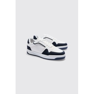 Kontrast-Sneaker mit klobiger Sohle - Weiß - 41, Weiß