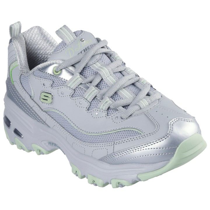Skechers Sneaker "DLITES-CHROMATIC", Plateausneaker, Schnürschuh mit Metallic Einsätzen