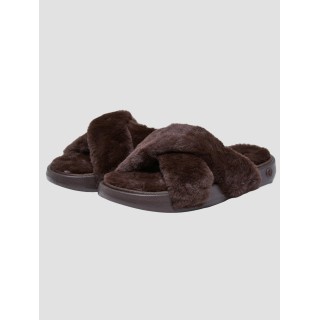 ROMIKA Women Fake Fur Crossstrap Slide