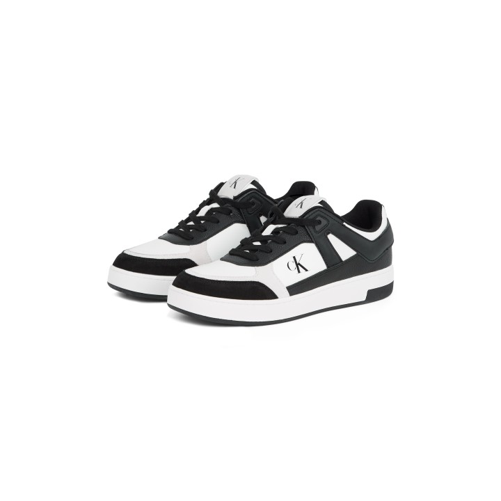Calvin Klein Jeans Sneaker "BASKET CUP LOW LACEUP LTH MIX", Basket-Sneaker, Schnürschuh, Halbschuh, Freizeitschuh mit CK Logo