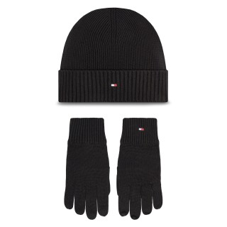 Set Mütze und Handschuhe Tommy Hilfiger AM0AM12938 Schwarz