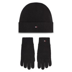 Set Mütze und Handschuhe Tommy Hilfiger AM0AM12938 Schwarz