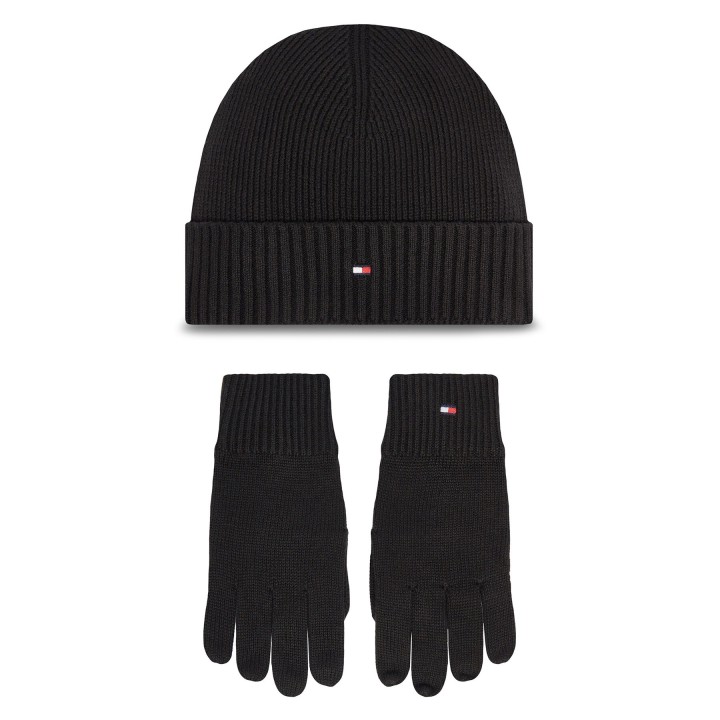 Set Mütze und Handschuhe Tommy Hilfiger AM0AM12938 Schwarz