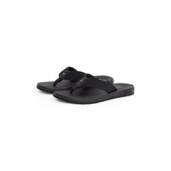 Tommy Hilfiger Zehentrenner "MOLDED HILFIGER WEB BEACH SANDAL", Sommerschuh, Flats, Strandschuh mit seitlichem Logoschriftzug