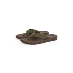 Tommy Hilfiger Zehentrenner "MOLDED HILFIGER WEB BEACH SANDAL", Sommerschuh, Flats, Strandschuh mit seitlichem Logoschriftzug
