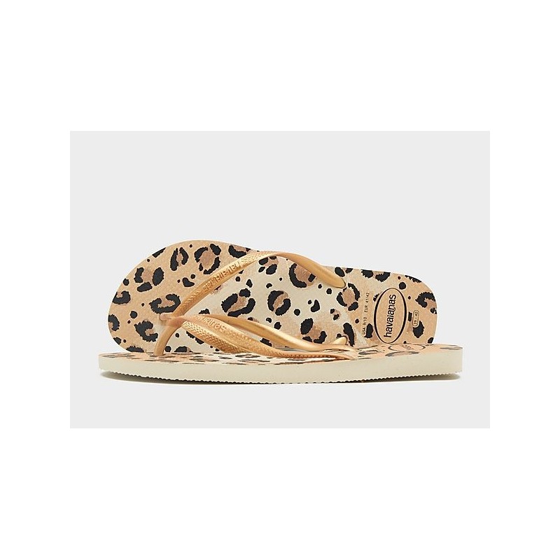 Havaianas Slim Animal Print Flip Flops Damen Grau - Beige - Womens, Beige