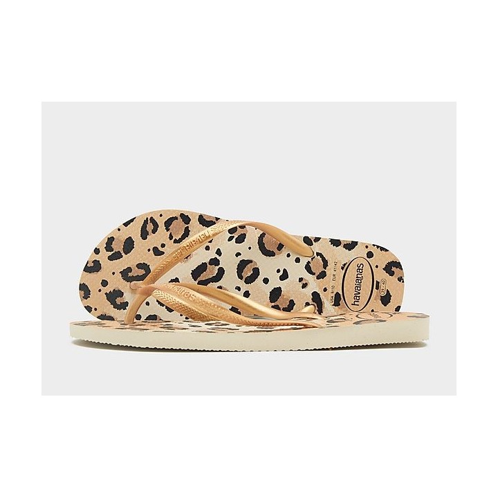 Havaianas Slim Animal Print Flip Flops Damen Grau - Beige - Womens, Beige