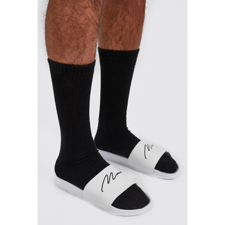 Schlappen mit MAN-Schriftzug - Weiß - 45, Weiß