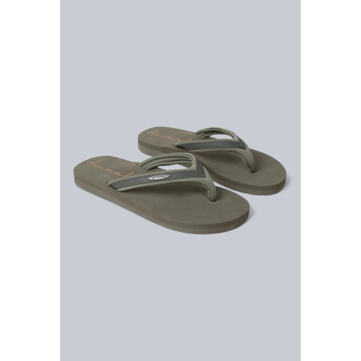 Swish Damen Flip-Flops mit Logo - Dunkel-Khaki