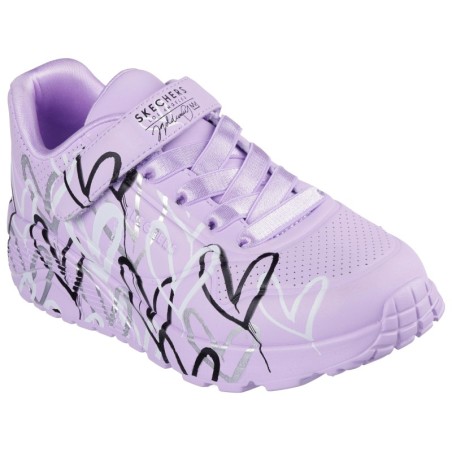 Skechers Sneaker "UNO LITE - LOVE LEVITATE", Schnürschuh mit bedruckter Sohle, Größenschablone zum Download
