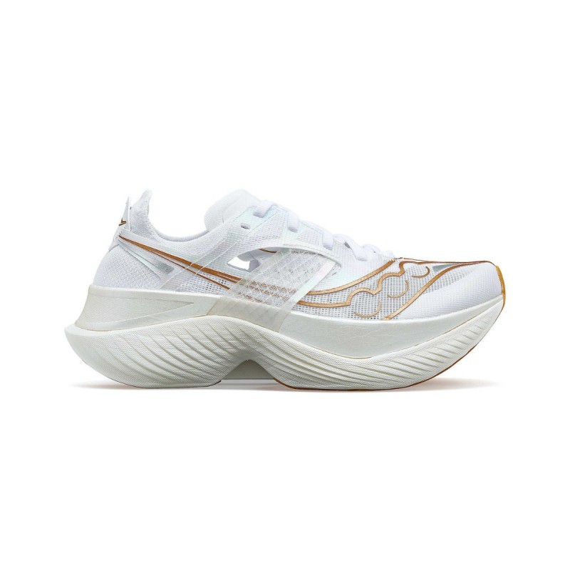 Saucony Endorphin Elite Weiß Gold Damen Schuhe, Größe 37,5 - EUR